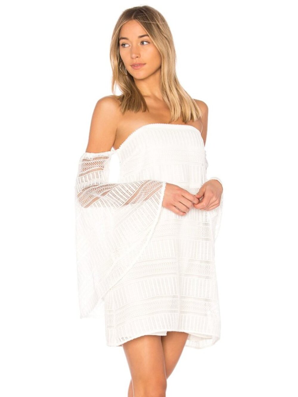 Shona Joy | Antigua Aruba Flared Sleeve Dress in Ivory